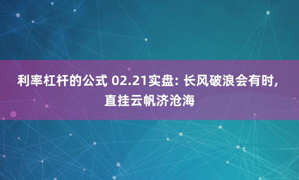 利率杠杆的公式 02.21实盘: 长风破浪会有时, 直挂云帆济沧海